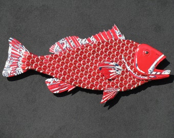 Metal Fish Wall Art - Budweiser Bottlecap Fish Grouper