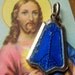 Vintage Mary Miraculous Blue Pendant SILVER Our Lady of lourdes