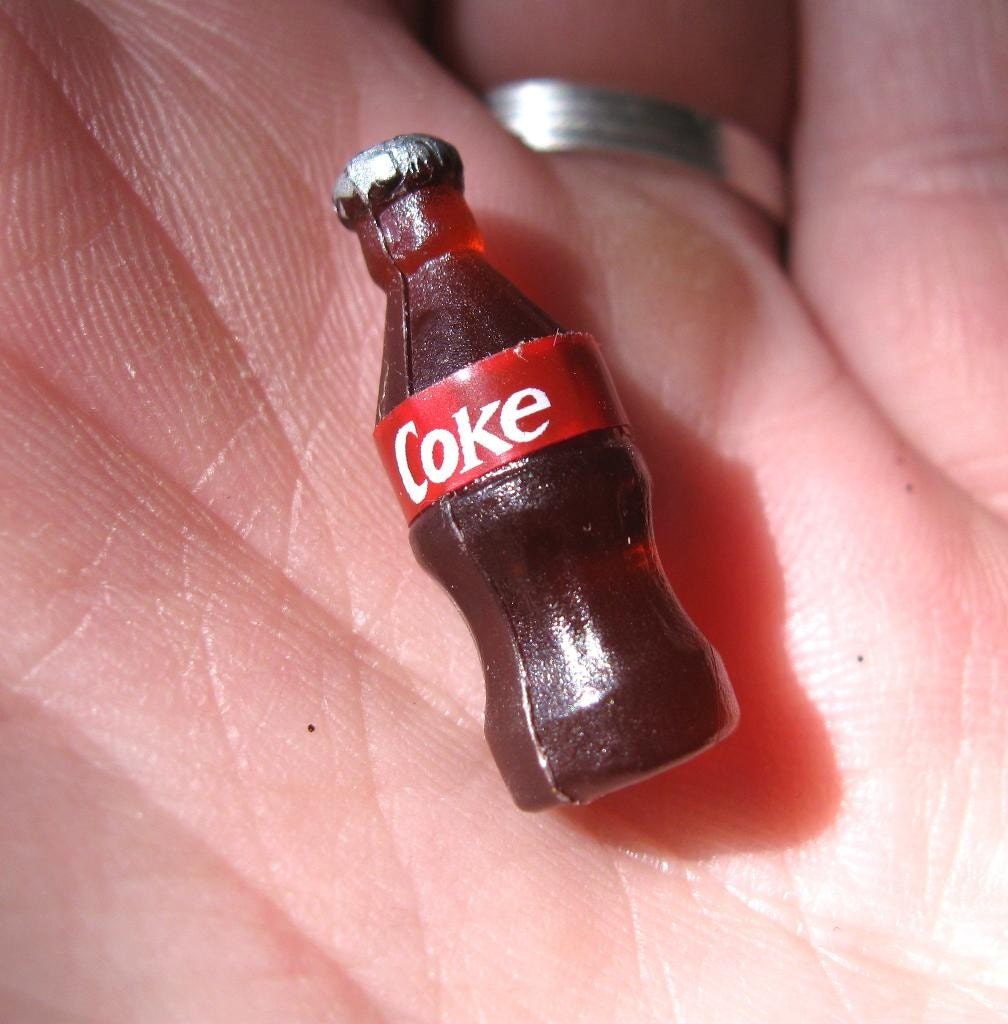 Tiny Coca Cola Bottles10 Miniature Plastic Trinket Dollhouse