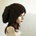 Slouch Beanie Slouchy Hat in Brown Oversized Chunky Knit Winter Women Wool