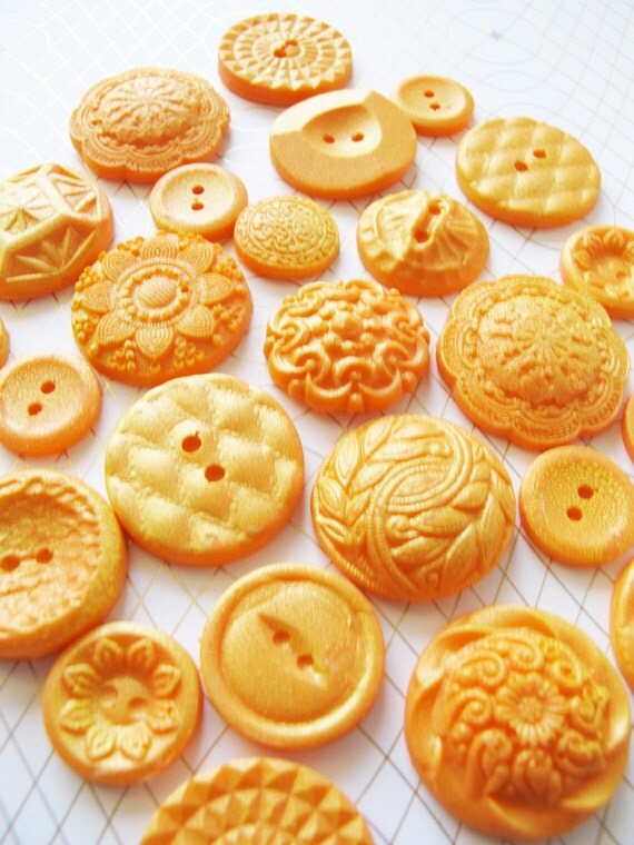 25 Orange Chocolate Buttons: Tangerine Gold Il_570xn
