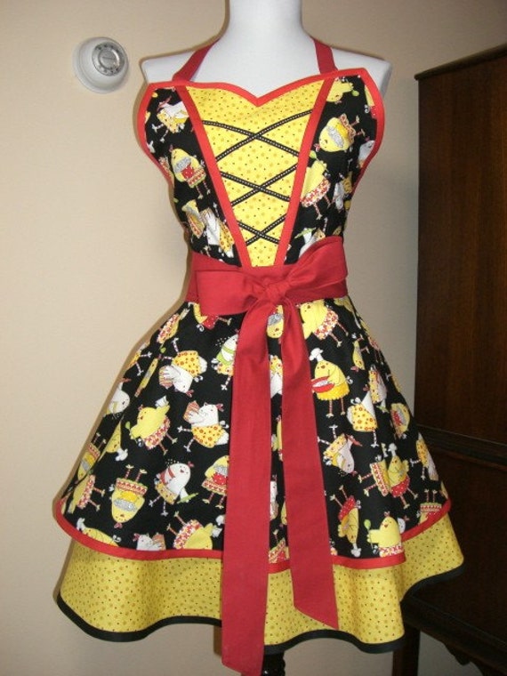 SALE Cooking Chicks Apron by twistedaprons on Etsy