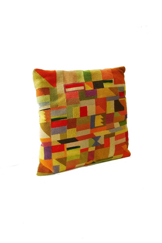Needlepoint Bargello Geometric Pillow