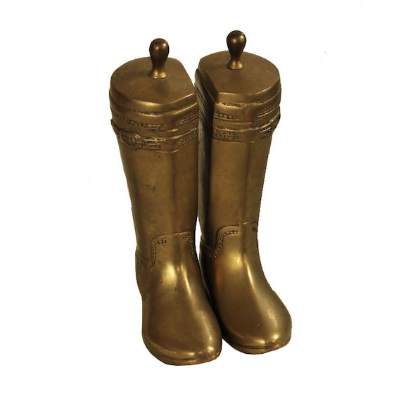 Brass Bookends / Cowboy Boots / Brass Collectible
