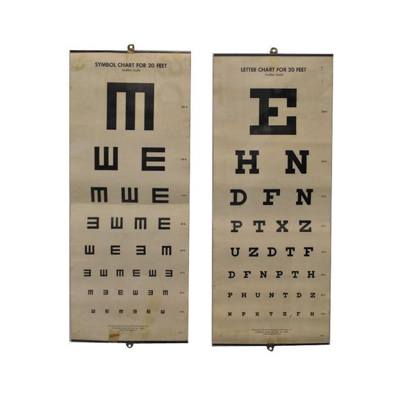 vintage eye chart vision test optical chart