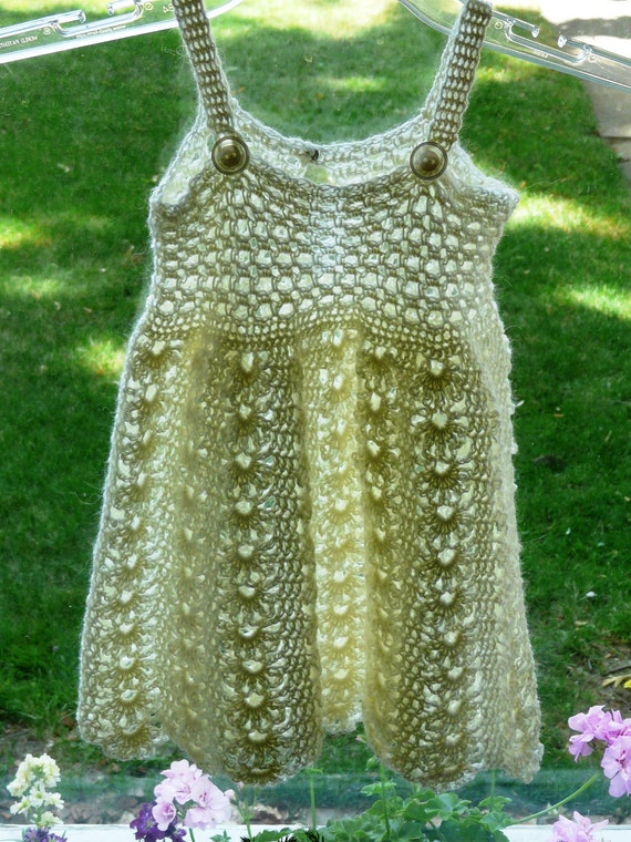 Items similar to Crochet Dress Baby Girl Ivory Lace 18-24 Months Easter ...