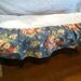 Sale Vintage Queen Size Bedskirt - Dust Ruffle - Bedding - Bed Skirt Cottage Chic - Shabby Chic - Floral Print Bouquets