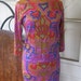 Vintage 1960s Psychedelic Goldworm Designer Wiggle Skirt Set Sz Med