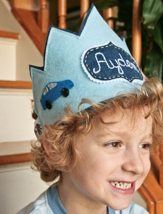 Personalized Felt Crown, Car Birthday Party Il_570xn