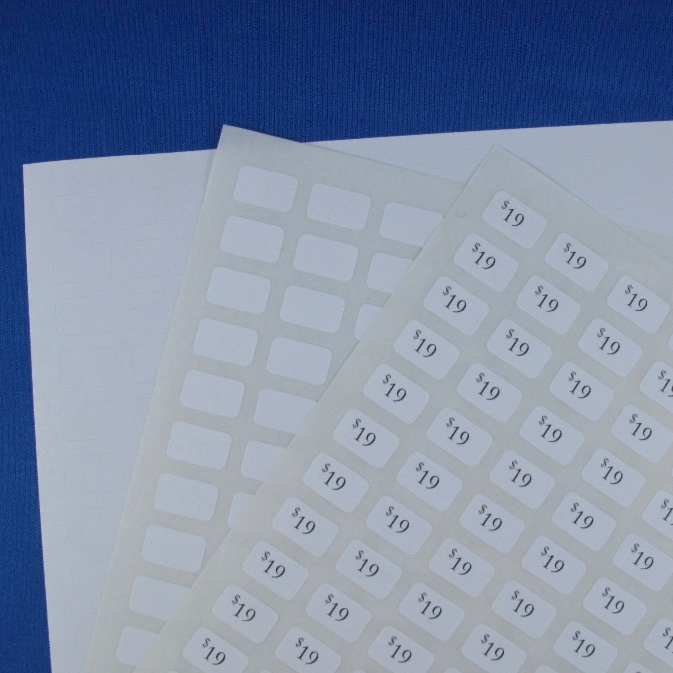 blank PRICE TAGS adhesive stickers small rectangle 5/16 by 1/2