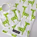 Baby Bib and Burp Cloth Set, Giraffes and White Bubble Dot Minky