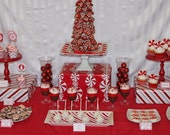 INSTANT DOWNLOAD Sale Sale diy Peppermint Christmas Party PRINTABLE Deluxe Package Red white Holiday snowflakes Il_170x135