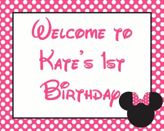 diy minnie mouse birthday party printable welcome sign 2 door