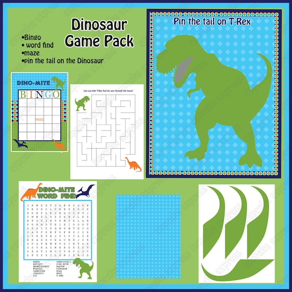 INSTANT DOWNLOAD diy Dinosaur Birthday Party Printable GAME