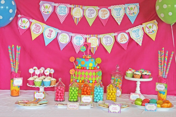 DIY Deluxe CANDY SHOPPE Birthday Party Printable Package Il_570xn