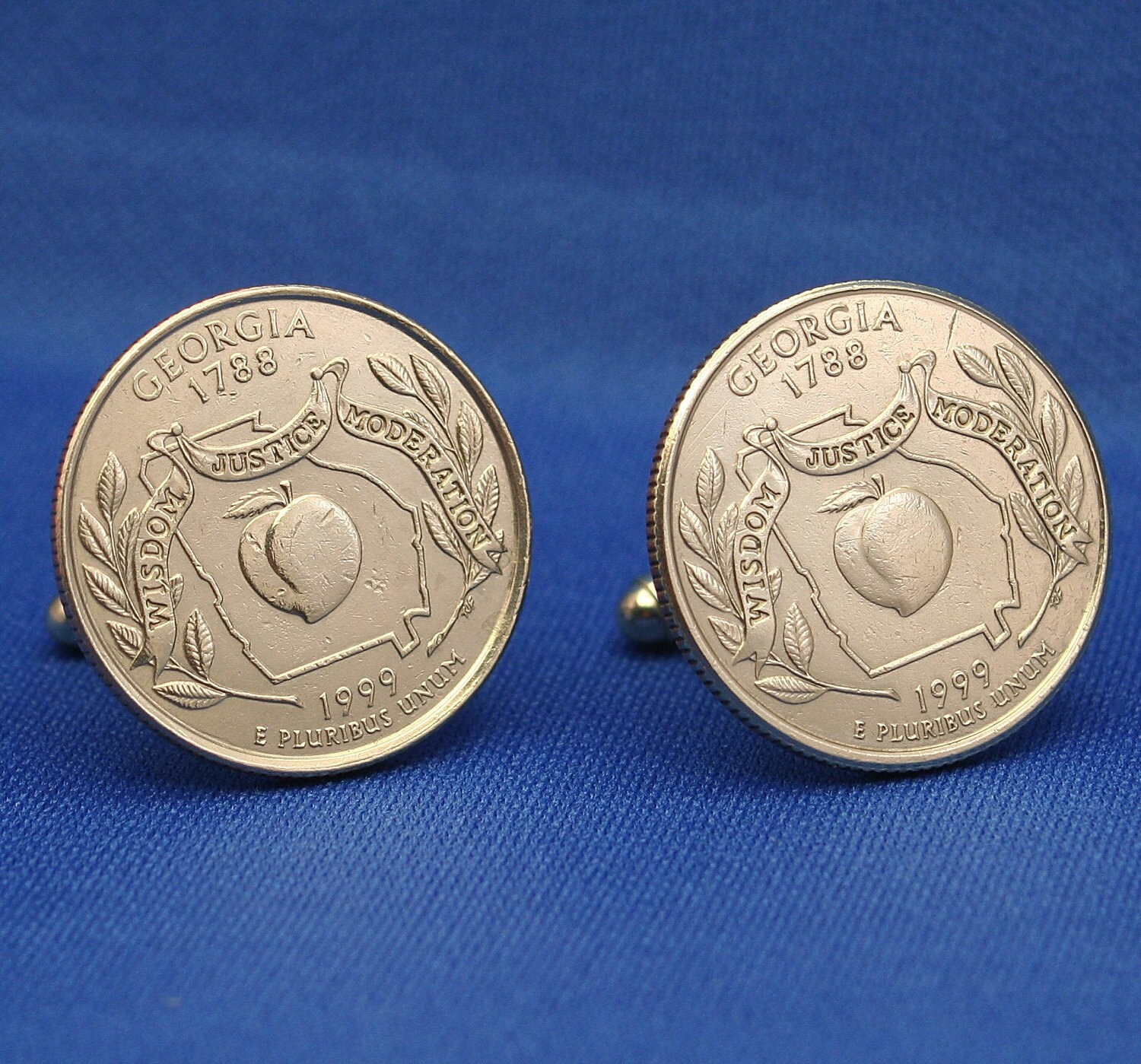 Peach 1999 Quarter 25c USA Coin New by SubwayCufflinks