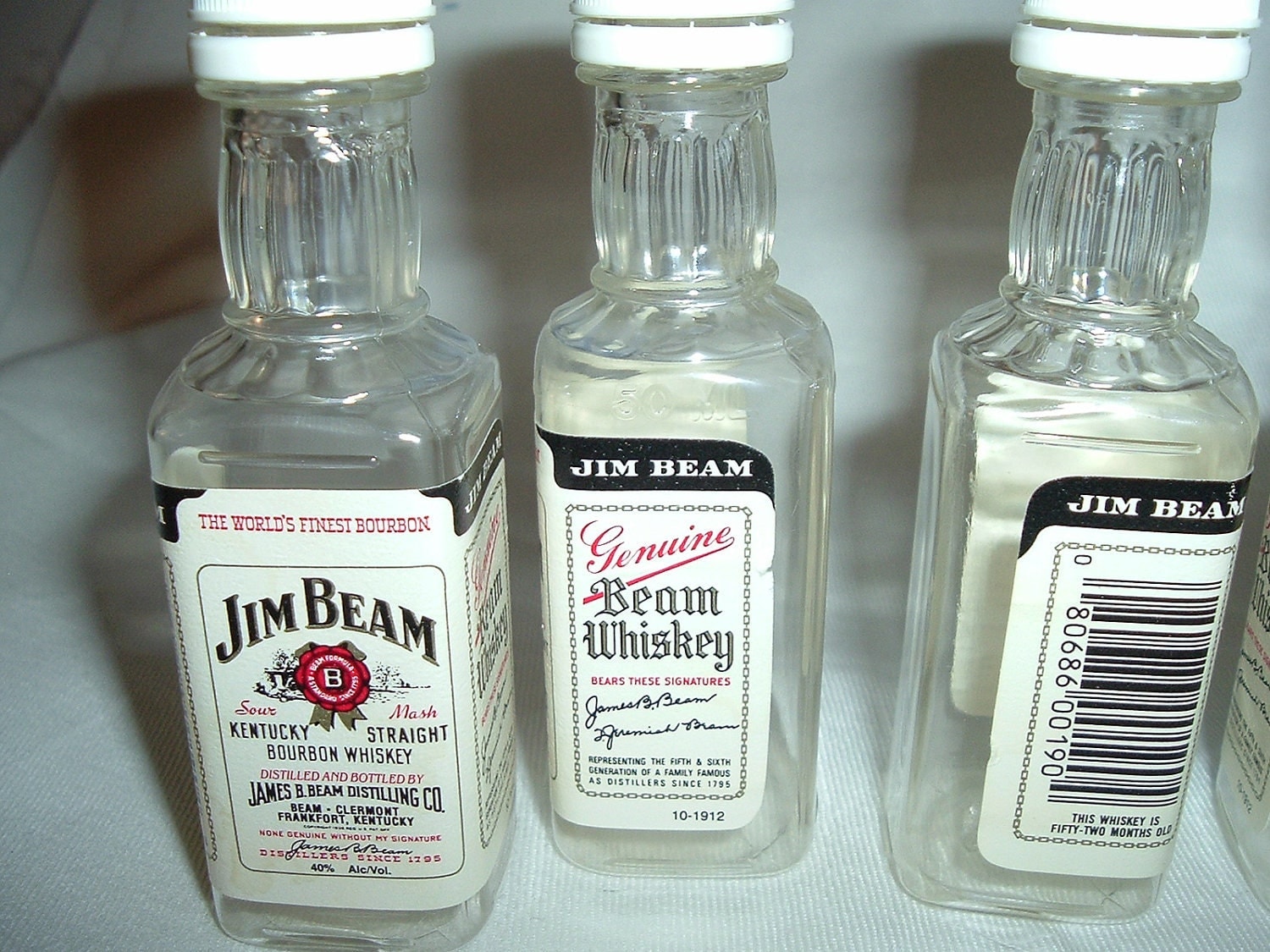 4 Jim Beam Bourbon Whiskey mini bottles by OldSoulsEmporium