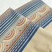 Mod Geometric Stripes and Arcs Pillowcases Pair in Purple, Bittersweet, Wine and Navy Blue on Tan Pillow Case Set of Two by Wamsutta