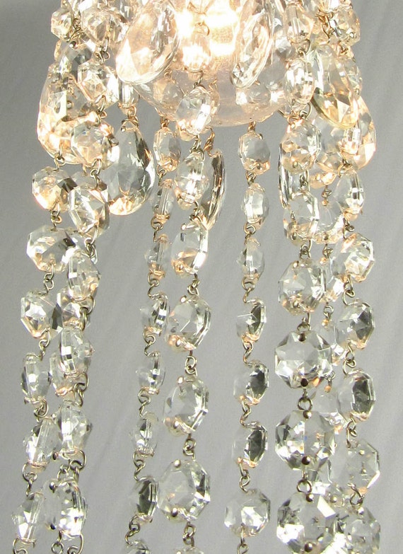 Crystal Chandelier Pendant Light Crystal Prisms Nickel