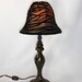 Lamp Shade Small Cut Velvet Silk Black Grey Bell Custom Handmade NYC