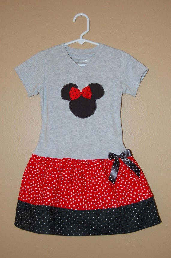 Custom Disney t  shirt  dress  Minnie Mouse size XS  4 5 refab