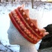 Orange Dream and Rusty Red Knit and Felted Wool Adult Crown/Headband Earmuff in Adult Size Medium