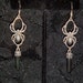 RESERVED FOR HEXE - Gothic Sterling Silver Spider Dangle Earrings with Black Crystals at Gothic Rose Antiques