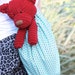 Drawstring Backpack - OOAK - Light Blue with Red Flowers - Fabric Anywhere Bag LAST one AVAILABLE in this style
