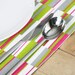 Cotton Placemats - Pink Green Grey and White - Set of 4