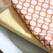 Napkins - White with Orange Circle and Yellow Modern Style - Set of 2 Reversible Cloth