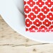 Cloth Napkins - Red Flowers on White - Farmers market fresh - Set of 4 Reversible Cloth LAST AVAILABLE of this fabric