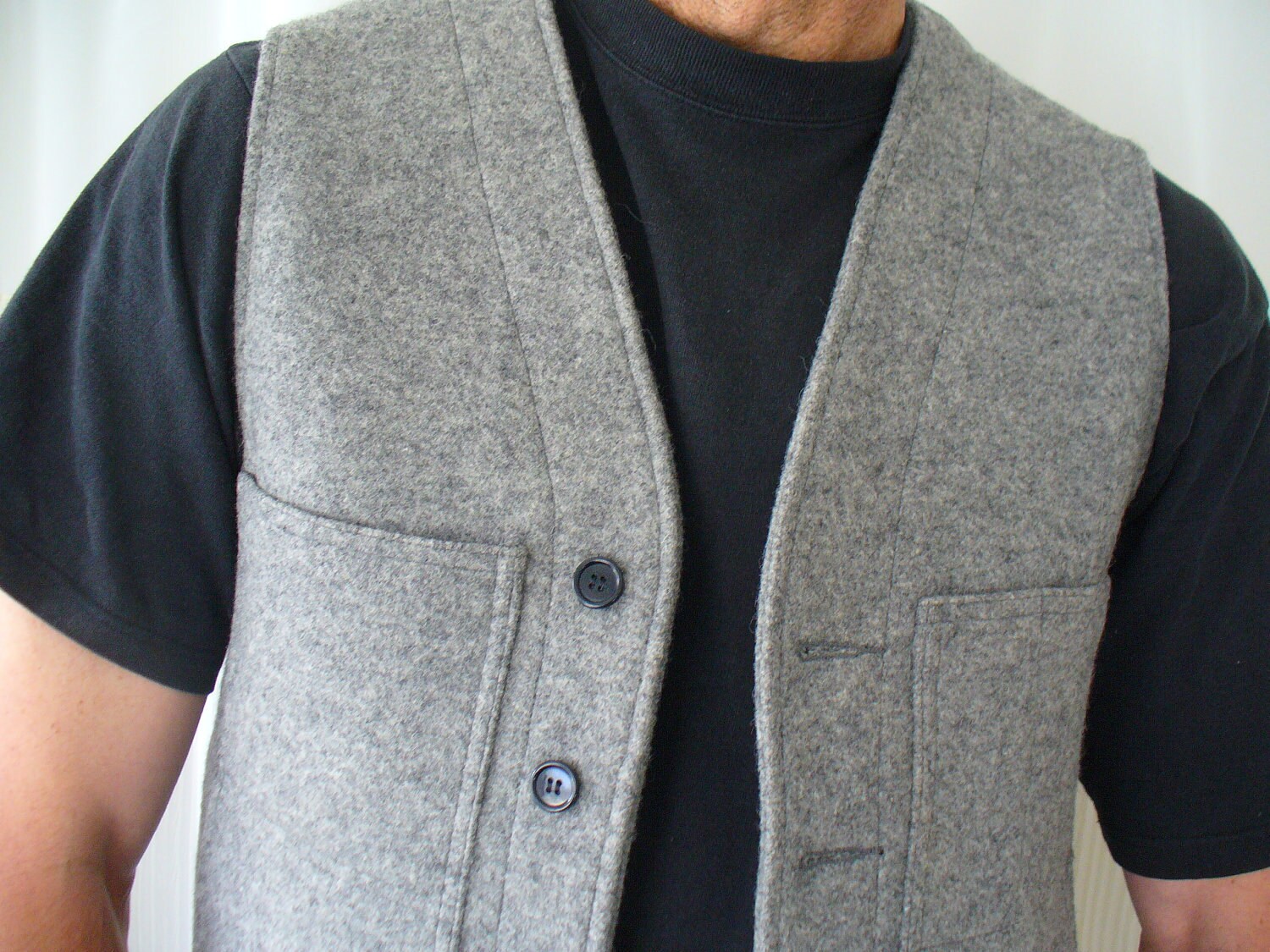 Vintage 80s Gray Wool Hunting Vest Filson
