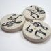 3 Ceramic Musical Note White Buttons