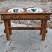 Raised Wooden Pet Feeder For Large Dogs - English Chestnut Stained Distressed Shabby Chic Made to Order