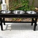 15% Off On Sale Now - Elevated Dog Feeder - Black Distressed Shabby Chic Feeder 3 And 5 Quart Stainless Bowls