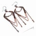 Unique copper earrings - wire wrapped jewelry