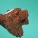 Red Brown Grizzly Bear Meerschaum Pipe écume de Mer Pipa in Schiuma di Mare Gift w Case Stand Pouch