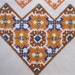 Vintage Rustic Embroidered Tablecloth and 6 Napkins