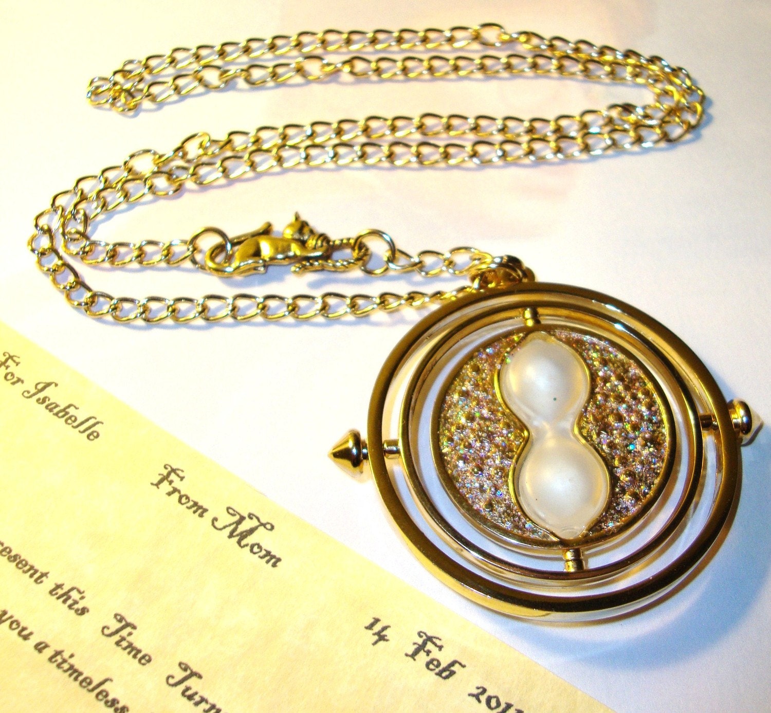 Harry Potter Time Turner Necklace Crookshanks & Personalized