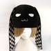 Bunny Rabbit Fleece Hat with Black Checkers