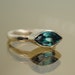 Navette Stacking Ring, 2ct aqua teal Mystic Topaz