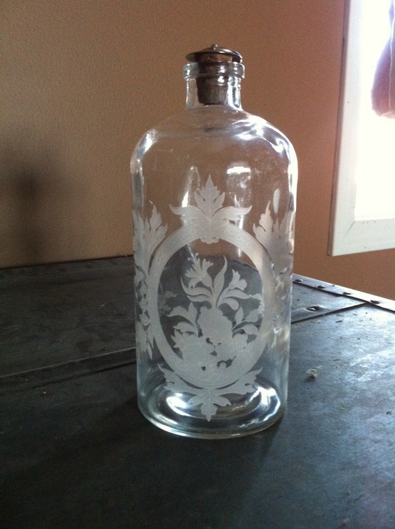 Download Vintage Etched Glass Bottle