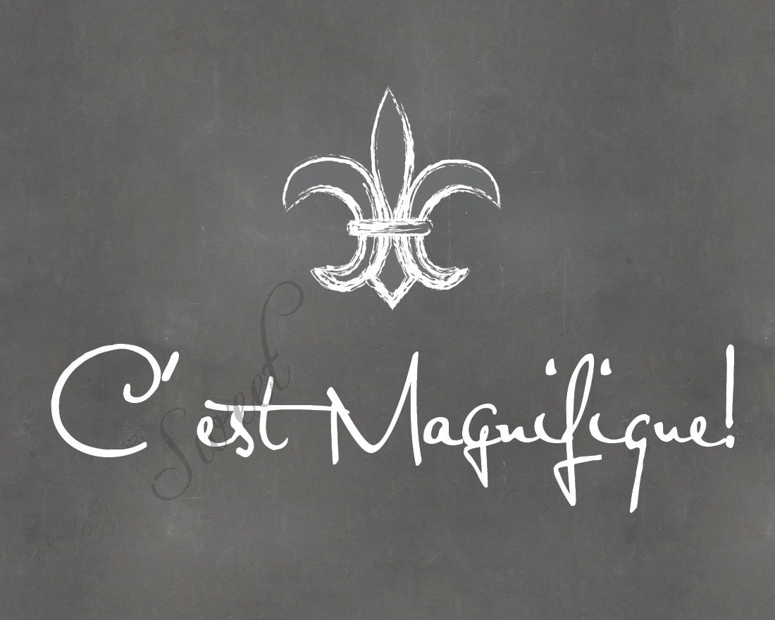 C est Magnifique  8x10 print chalkboard shown
