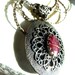 Victorian RUBY .925 Silver Pendant with chain. France