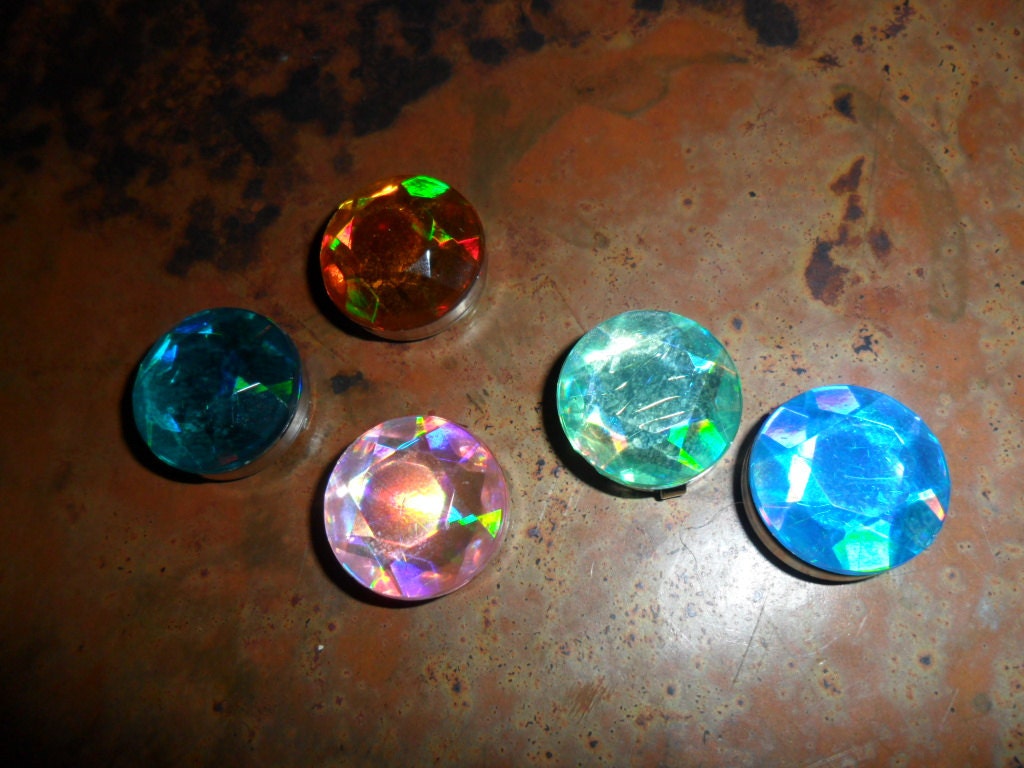 Colored Rhinestone Vintage Button Covers