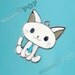 1 - Enamel White Collar Kitty Charm (1-3G)