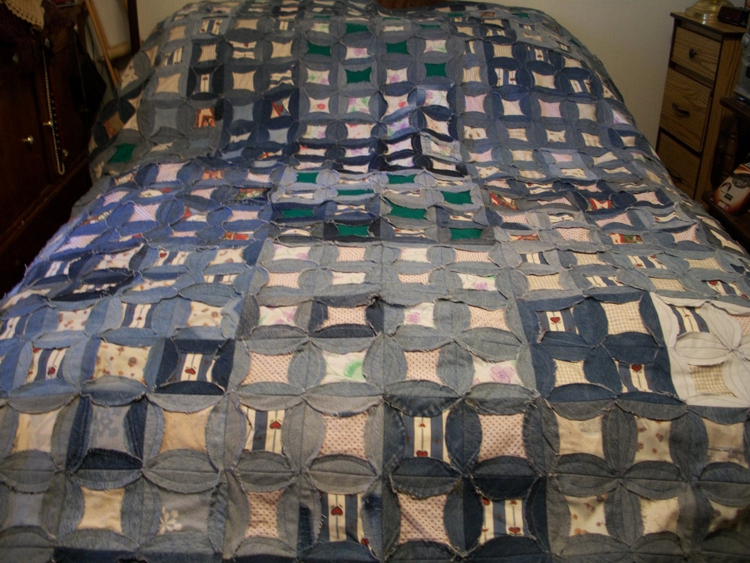 Recycled Denim Jeans Blanket Quilt