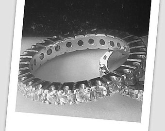 Natural white Sapphire ring full eternity ring 14k gold