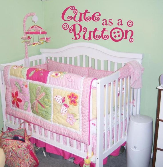 Cute as a Button Wall Lettering Nursery