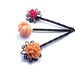 Hair pins, Flower Hair pins, Peach Hair pins, Orange Hair pins, Tangerine Hair pins, Pink Hair pins, Set of 3